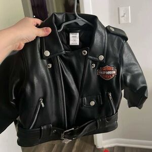 Harley-Davidson Black Motorcycle Jacket with Asymmetrical Zipper